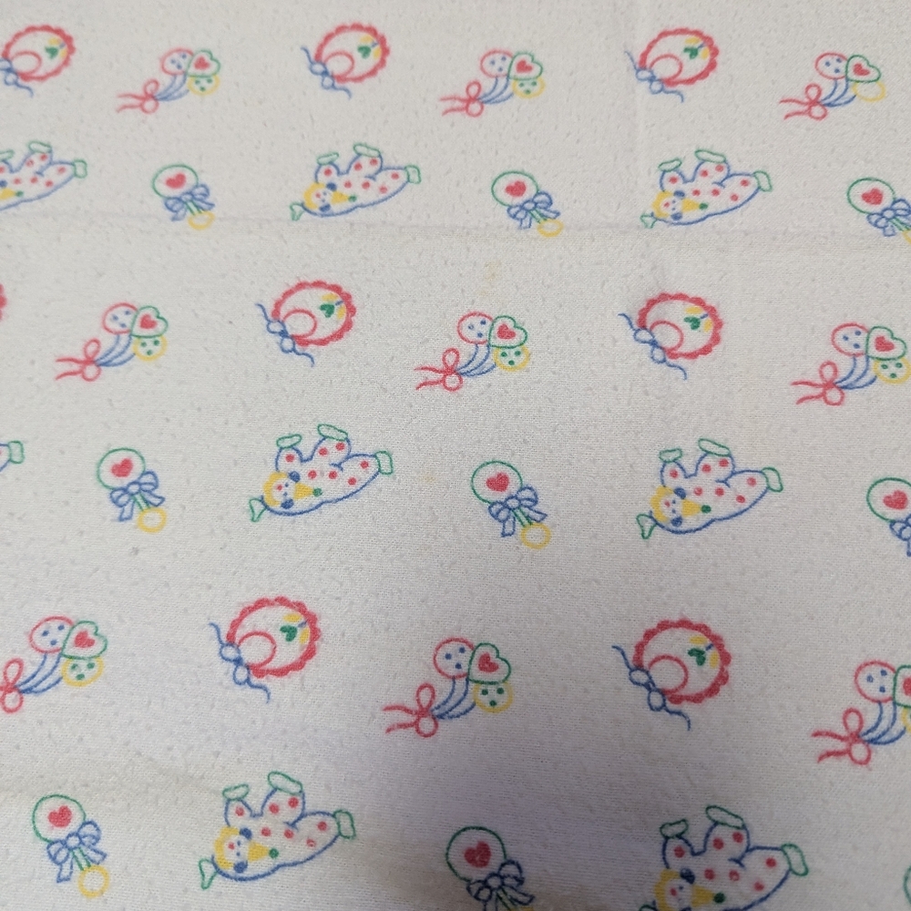 Vintage 90s Circus Clown Receiving Blanket 100% Cotton 25" X 27" READ
